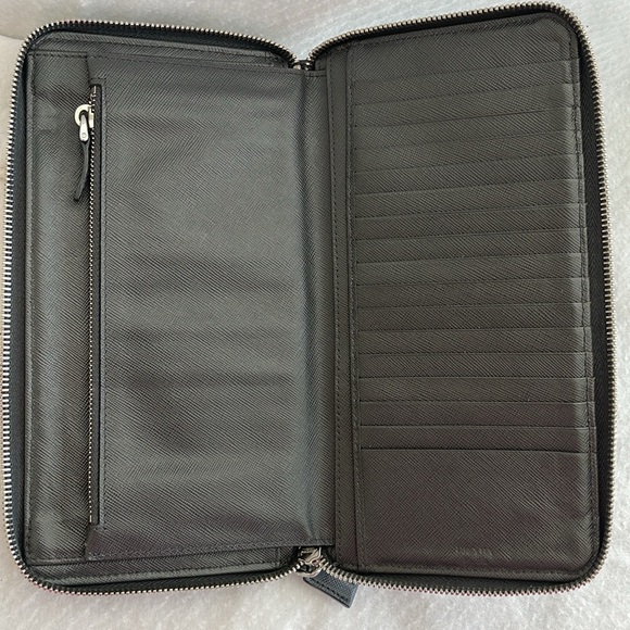PRADA BR0441 Tessuto Chic Gray XLarge Organizer Wallet and Original COA Card - Picture 4 of 16